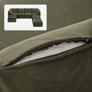 Macy Washable Slipcover Only (7 Seats), Olive Green Velvet