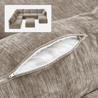 Macy Washable Slipcover Only (8 Seats), Taupe Chenille