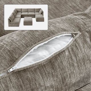 Macy Washable Slipcover Only (8 Seats), Keystone Gray Chenille