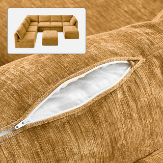 Macy Washable Slipcover Only (8 Seats), Ochre Yellow Chenille