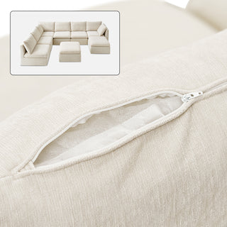 Macy Washable Slipcover Only (8 Seats), Alpine Beige Chenille