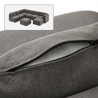 Macy Washable Slipcover Only (8 Seats), Stone Gray