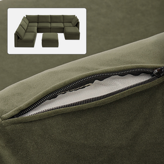 Macy Washable Slipcover Only (8 Seats), Olive Green Velvet