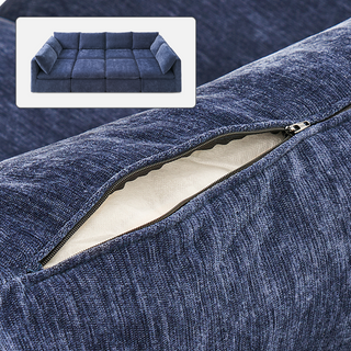 Macy Washable Slipcover Only (Pit-sectional), Navy Blue Chenille