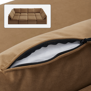 Macy Washable Slipcover Only (Pit-sectional), Hazelnut Brown Velvet