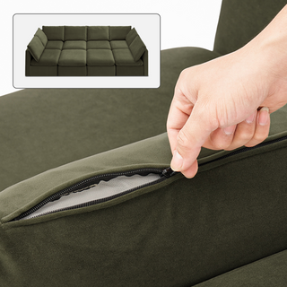 Macy Washable Slipcover Only (Pit-sectional), Olive Green Velvet