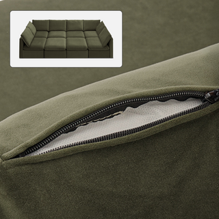 Macy Washable Slipcover Only (Pit-sectional), Olive Green Velvet