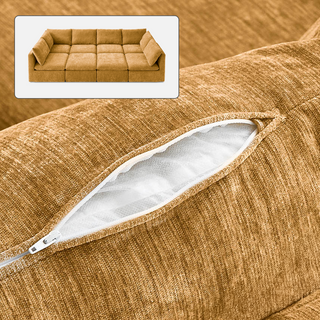 Macy Washable Slipcover Only (Pit-sectional), Ochre Yellow Chenille