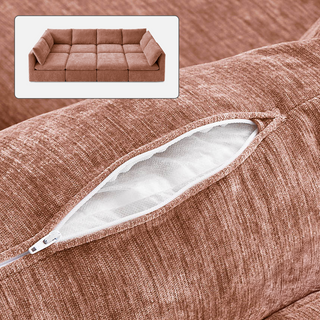 Macy Washable Slipcover Only (Pit-sectional), Rust Peach Red Chenille