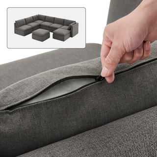 Macy Washable Slipcover Only (8 Seats), Stone Gray