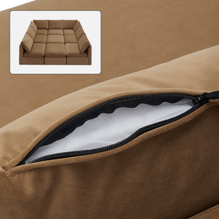 Macy Washable Slipcover Only (Pit-sectional), Hazelnut Brown Velvet