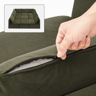 Macy Washable Slipcover Only (Pit-sectional), Olive Green Velvet