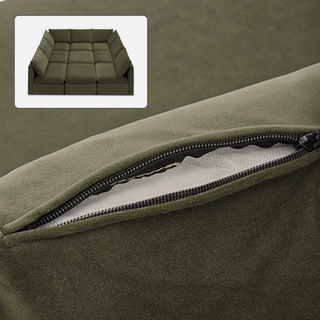 Macy Washable Slipcover Only (Pit-sectional), Olive Green Velvet