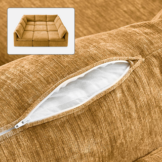 Macy Washable Slipcover Only (Pit-sectional), Ochre Yellow Chenille