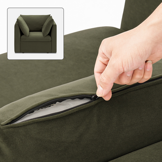 Macy Washable Slipcover Only (Armchair), Olive Green Velvet