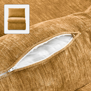 Macy Washable Slipcover Only (Armless), Ochre Yellow Chenille