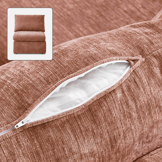 Macy Washable Slipcover Only (Armless), Rust Peach Red Chenille