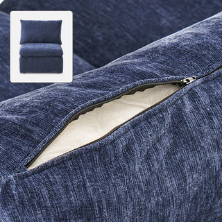 Macy Washable Slipcover Only (Armless), Navy Blue Chenille