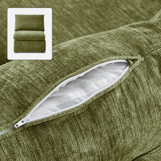 Macy Washable Slipcover Only (Armless), Moss Green Chenille