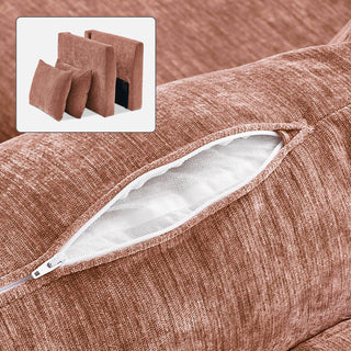 Macy Washable Slipcover Only (Armrest Set), Rust Peach Red Chenille