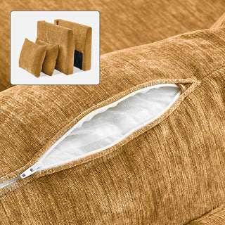 Macy Washable Slipcover Only (Armrest Set), Ochre Yellow Chenille