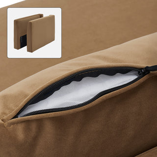 Macy Washable Slipcover Only (Armrest Set), Hazelnut Brown Velvet