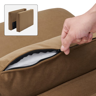 Macy Washable Slipcover Only (Armrest Set), Hazelnut Brown Velvet