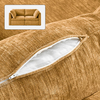 Macy Washable Slipcover Only (Loveseat), Ochre Yellow Chenille