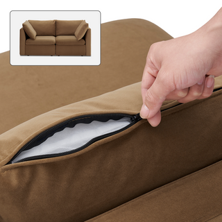 Macy Washable Slipcover Only (Loveseat), Hazelnut Brown Velvet