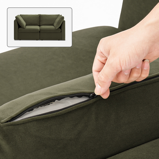 Macy Washable Slipcover Only (Loveseat), Olive Green Velvet
