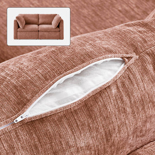 Macy Washable Slipcover Only (Loveseat), Rust Peach Red Chenille