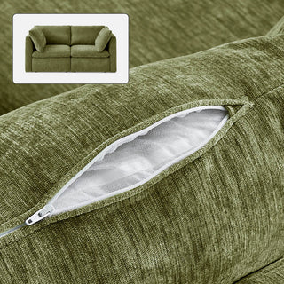 Macy Washable Slipcover Only (Loveseat), Moss Green Chenille