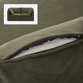 Macy Washable Slipcover Only (Loveseat), Olive Green Velvet