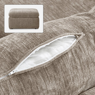 Macy Washable Slipcover Only (Ottoman), Taupe Chenille