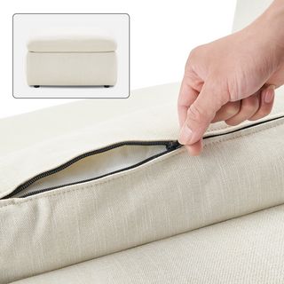 Macy Washable Slipcover Only (Ottoman), Oat