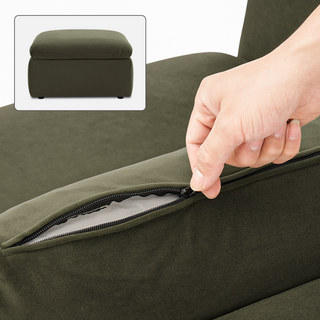 Macy Washable Slipcover Only (Ottoman), Olive Green Velvet