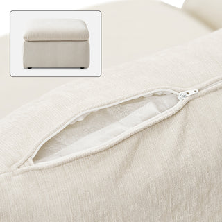 Macy Washable Slipcover Only (Ottoman), Alpine Beige Chenille
