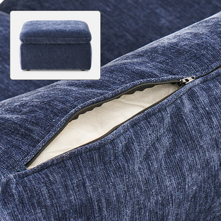 Macy Washable Slipcover Only (Ottoman), Navy Blue Chenille