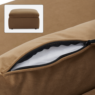 Macy Washable Slipcover Only (Ottoman), Hazelnut Brown Velvet