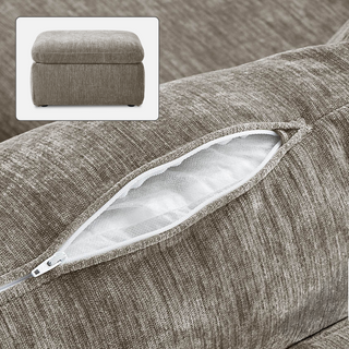 Macy Washable Slipcover Only (Ottoman), Keystone Gray Chenille