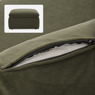 Macy Washable Slipcover Only (Ottoman), Olive Green Velvet