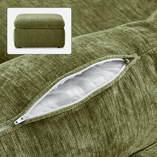 Macy Washable Slipcover Only (Ottoman), Moss Green Chenille