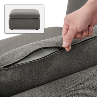 Macy Washable Slipcover Only (Ottoman), Stone Gray