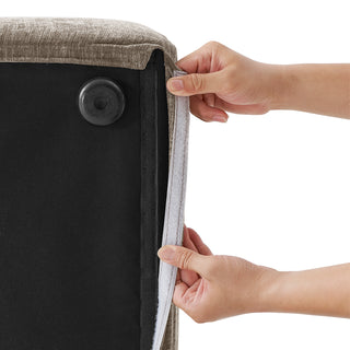 Macy Ottoman with Storage, Taupe Chenille