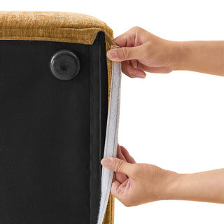 Macy Ottoman with Storage, Ochre Yellow Chenille