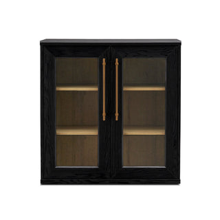 Blake Modular Storage Cabinet Acrylic, Black Oak Single - angle view