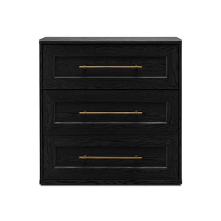 Blake 3 Drawer Dresser, Black Oak - angle view