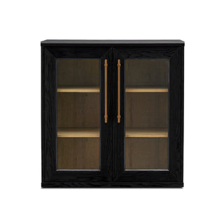 Blake Modular Storage Cabinet Acrylic, Black Oak Set of 2 - angle view