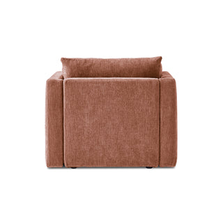 Macy Armchair with Storage, Rusty Peach Red Chenille