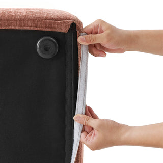 Macy Ottoman with Storage, Rusty Peach Red Chenille